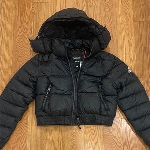 Superdry Cropped Black Puffer Coat